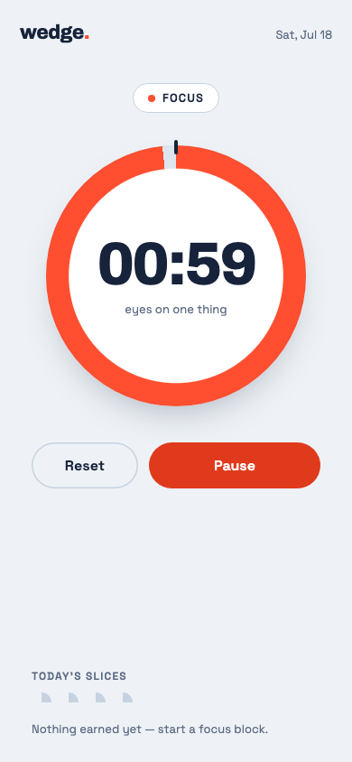 Pomodoro app at 390×844